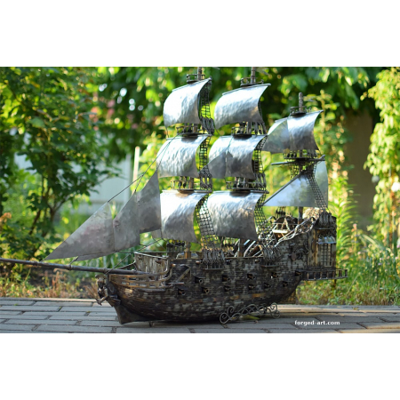 metal model of a pirate ship